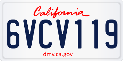 CA license plate 6VCV119