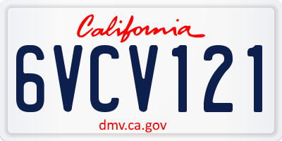 CA license plate 6VCV121