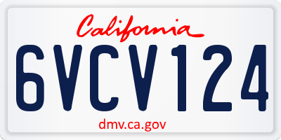 CA license plate 6VCV124