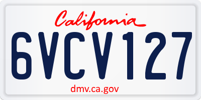CA license plate 6VCV127