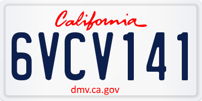 CA license plate 6VCV141