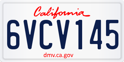 CA license plate 6VCV145