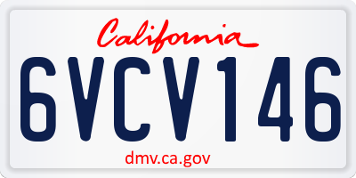 CA license plate 6VCV146