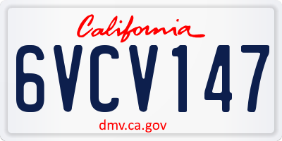 CA license plate 6VCV147