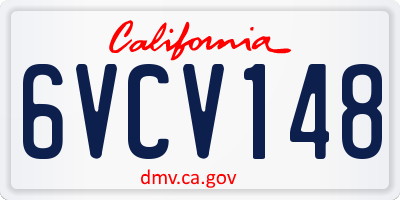 CA license plate 6VCV148