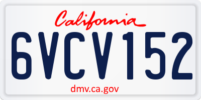 CA license plate 6VCV152