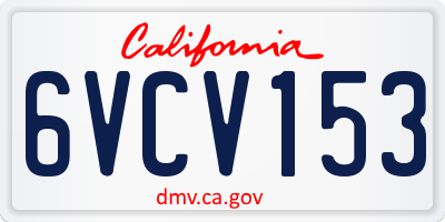 CA license plate 6VCV153