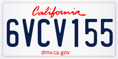 CA license plate 6VCV155