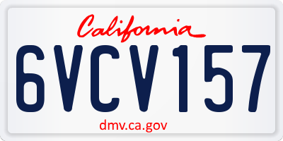 CA license plate 6VCV157