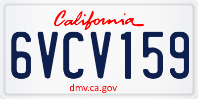 CA license plate 6VCV159