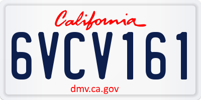 CA license plate 6VCV161