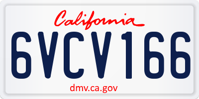 CA license plate 6VCV166