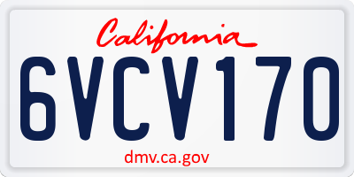 CA license plate 6VCV170