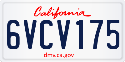 CA license plate 6VCV175