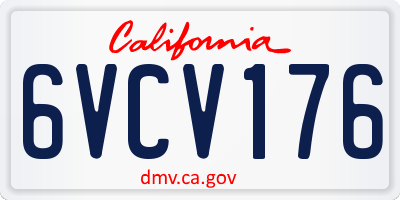 CA license plate 6VCV176