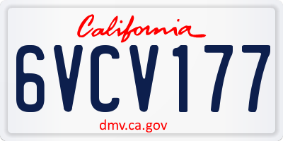 CA license plate 6VCV177