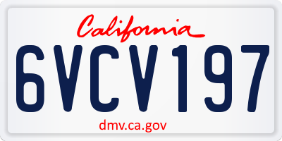CA license plate 6VCV197
