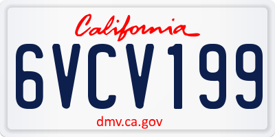 CA license plate 6VCV199