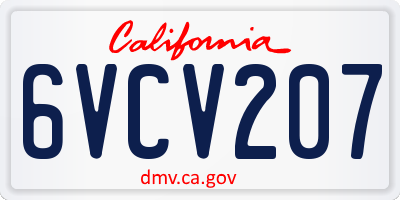 CA license plate 6VCV207