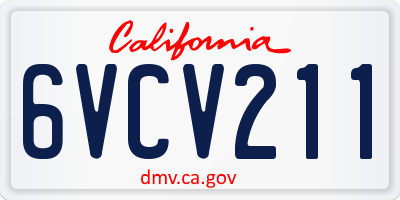 CA license plate 6VCV211