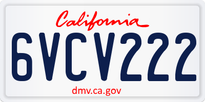 CA license plate 6VCV222