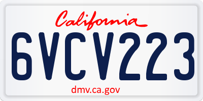 CA license plate 6VCV223