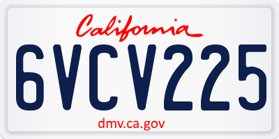 CA license plate 6VCV225
