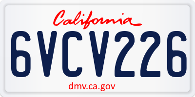 CA license plate 6VCV226