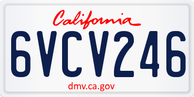CA license plate 6VCV246