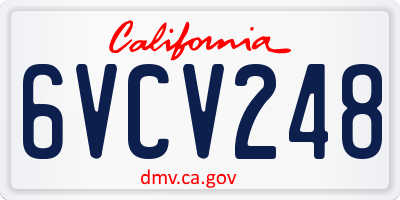 CA license plate 6VCV248