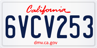 CA license plate 6VCV253
