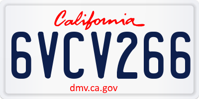 CA license plate 6VCV266