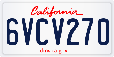 CA license plate 6VCV270