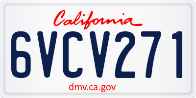 CA license plate 6VCV271