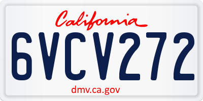 CA license plate 6VCV272