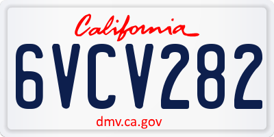 CA license plate 6VCV282