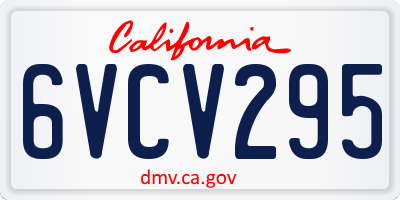 CA license plate 6VCV295