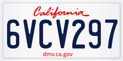 CA license plate 6VCV297