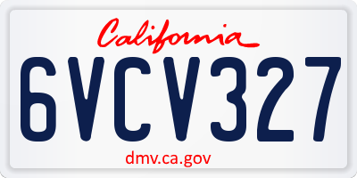 CA license plate 6VCV327