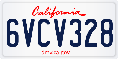 CA license plate 6VCV328
