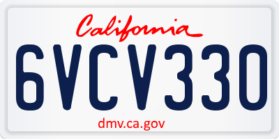 CA license plate 6VCV330