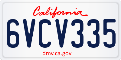 CA license plate 6VCV335