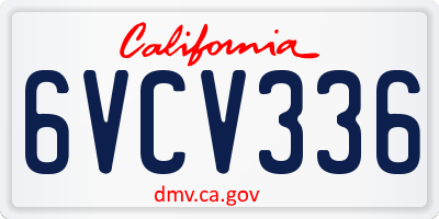 CA license plate 6VCV336