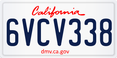 CA license plate 6VCV338
