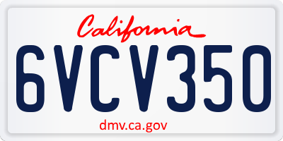 CA license plate 6VCV350