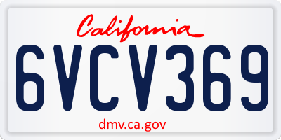 CA license plate 6VCV369