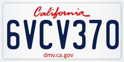 CA license plate 6VCV370