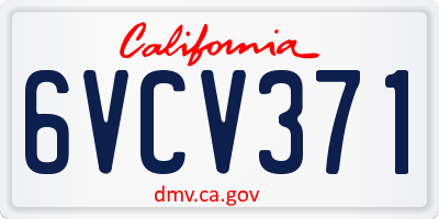 CA license plate 6VCV371