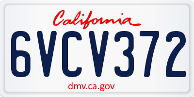 CA license plate 6VCV372