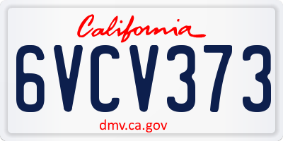 CA license plate 6VCV373